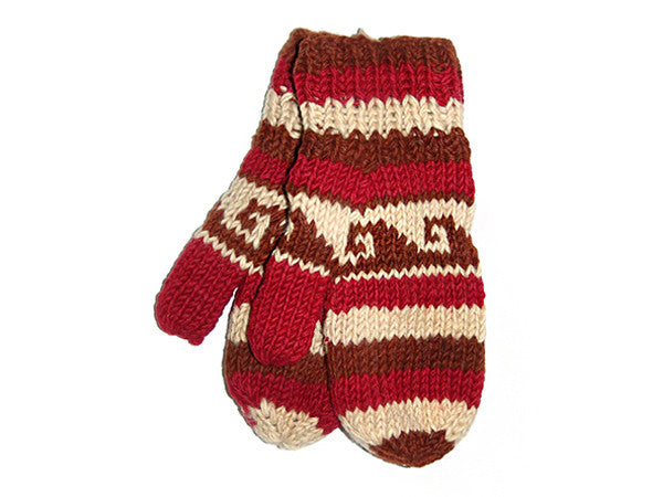 Ocean Wave Hand-Knitted Tibetan Mitten