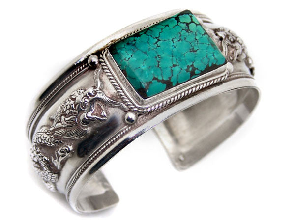 Dragon Turquoise Sterling Silver Cuff Bracelet