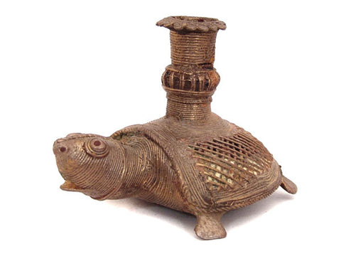 Turtle Brass Candle Holder