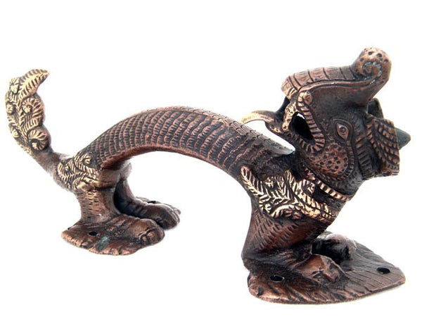 Tibetan Dragon Bronze Decorative Door Handle 10"
