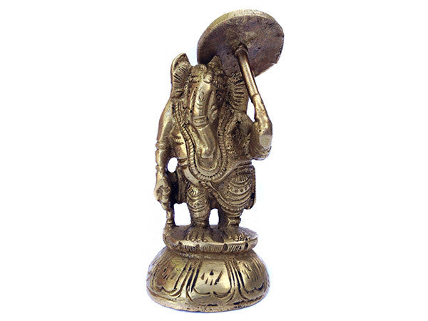 Ganesh With Umbrella Figurine