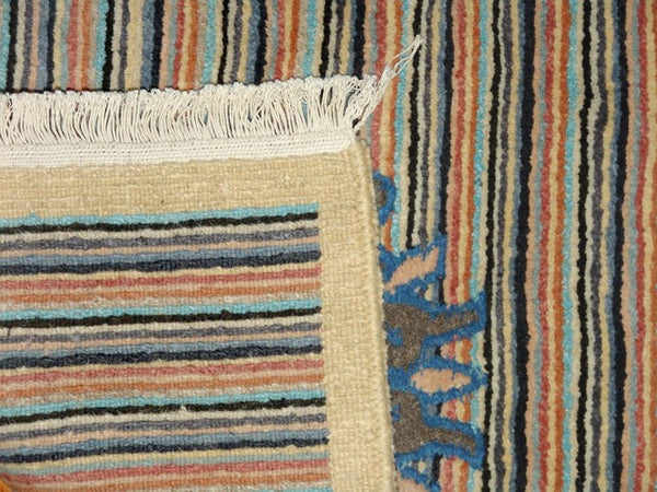 Grey Lotus Striped Tibetan Meditation Rug