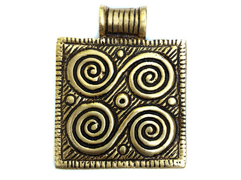 Square Spiral Naga Tribal Pendant