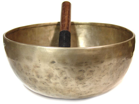 G Throat Chakra Old Tibetan Singing Bowl 11"