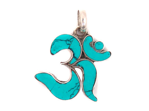Turquoise Om Pendant