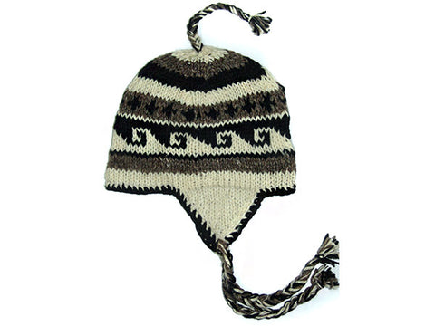 Wave Hand Knitted Tibetan Woolen Winter Hat
