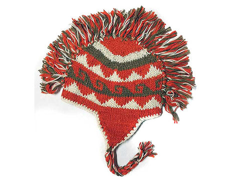 Hot Wave Mohawk Hand Knitted Tibetan Woolen Winter Hat