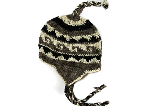 Mustang Wave Hand Knitted Tibetan Woolen Winter Hat